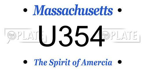 U354 Massachusetts License Plate