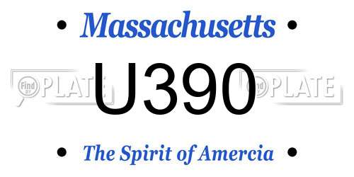 U390 Massachusetts License Plate