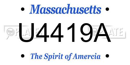 U4419A Massachusetts License Plate