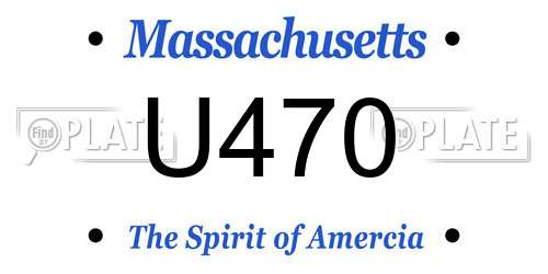 U470 Massachusetts License Plate