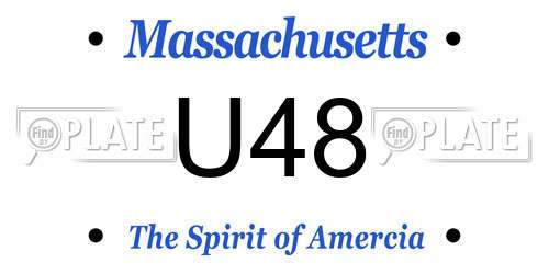 U48 Massachusetts License Plate