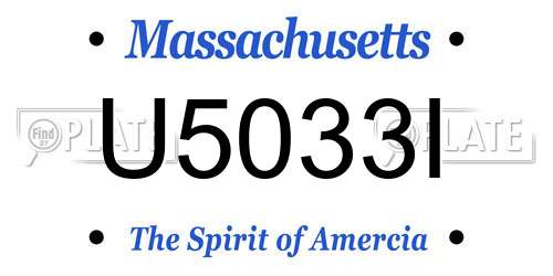 U5033I Massachusetts License Plate
