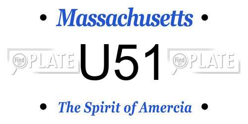 U51 Massachusetts License Plate