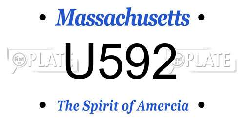 U592 Massachusetts License Plate