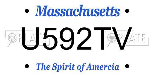 U592TV Massachusetts License Plate