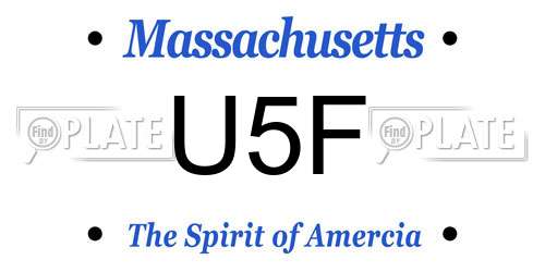 U5F Massachusetts License Plate