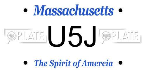 U5J Massachusetts License Plate