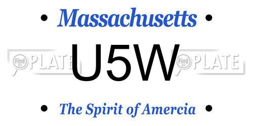 U5W Massachusetts License Plate