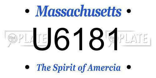 U6181 Massachusetts License Plate
