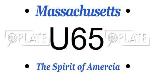 U65 Massachusetts License Plate