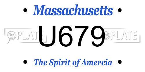U679 Massachusetts License Plate