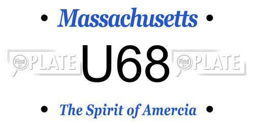 U68 Massachusetts License Plate