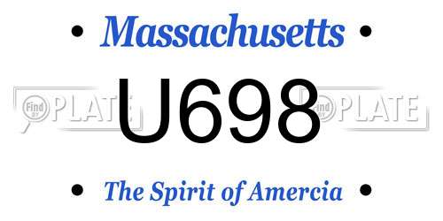 U698 Massachusetts License Plate
