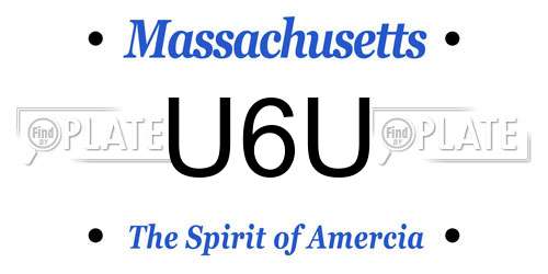 U6U Massachusetts License Plate