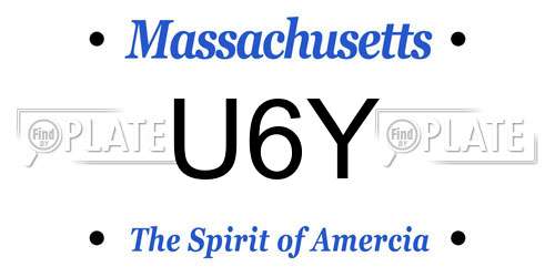 U6Y Massachusetts License Plate