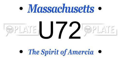 U72 Massachusetts License Plate