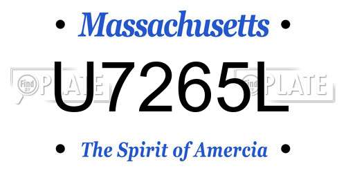 U7265L Massachusetts License Plate