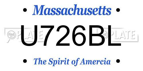 U726BL Massachusetts License Plate