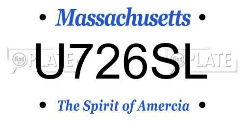 U726SL Massachusetts License Plate