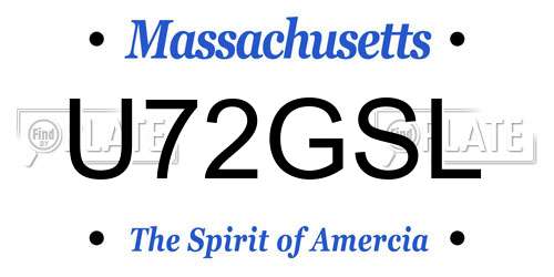 U72GSL Massachusetts License Plate