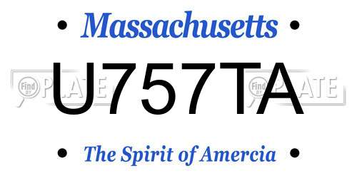 U757TA Massachusetts License Plate