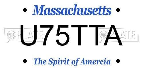 U75TTA Massachusetts License Plate