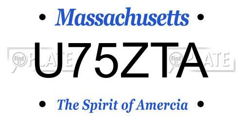 U75ZTA Massachusetts License Plate