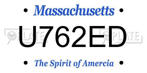 U762ED Massachusetts License Plate