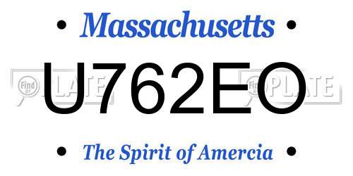 U762EO Massachusetts License Plate
