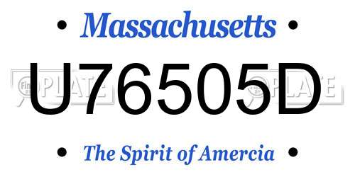U76505D Massachusetts License Plate