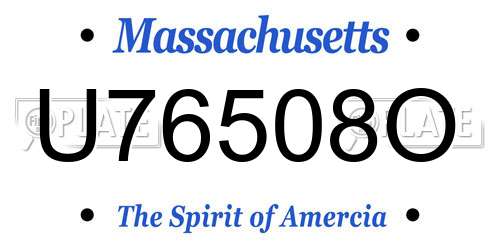 U76508O Massachusetts License Plate