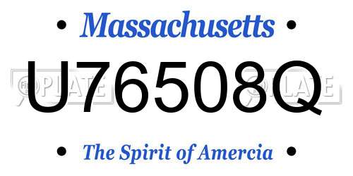 U76508Q Massachusetts License Plate