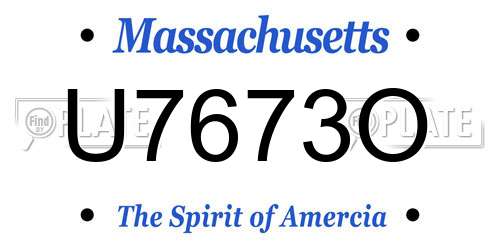 U7673O Massachusetts License Plate