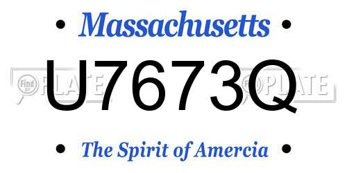 U7673Q Massachusetts License Plate