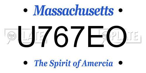 U767EO Massachusetts License Plate