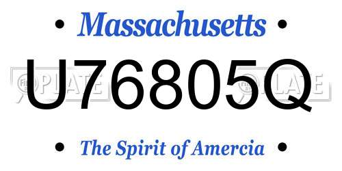 U76805Q Massachusetts License Plate