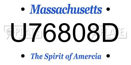 U76808D Massachusetts License Plate