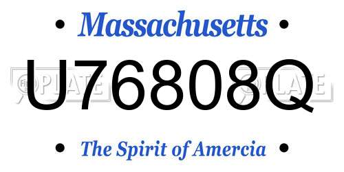 U76808Q Massachusetts License Plate