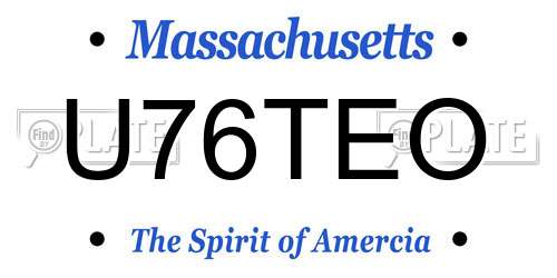 U76TEO Massachusetts License Plate