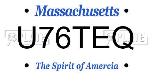 U76TEQ Massachusetts License Plate