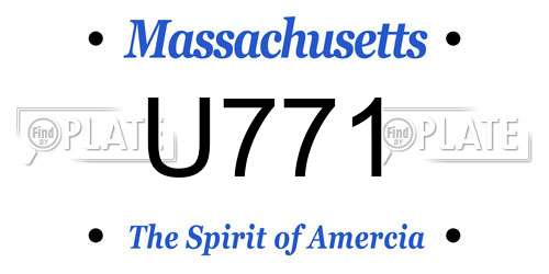 U771 Massachusetts License Plate