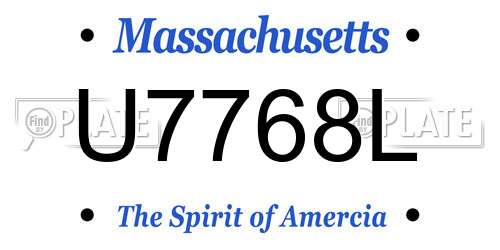 U7768L Massachusetts License Plate