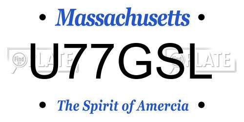 U77GSL Massachusetts License Plate