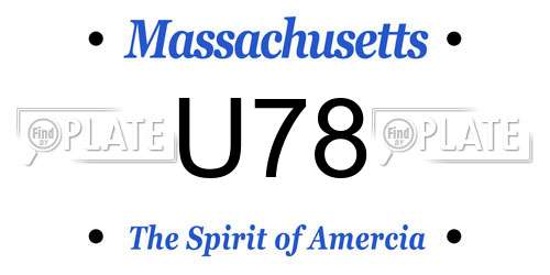 U78 Massachusetts License Plate