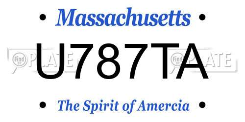 U787TA Massachusetts License Plate