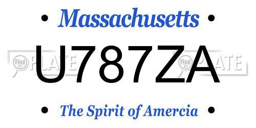 U787ZA Massachusetts License Plate
