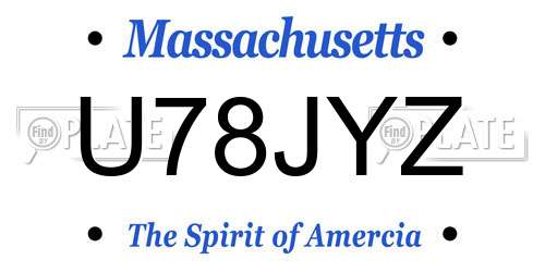 U78JYZ Massachusetts License Plate