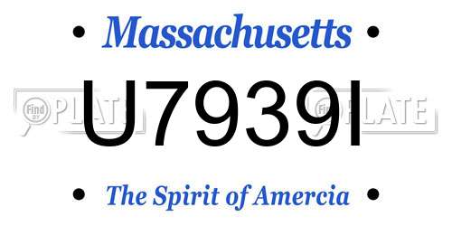 U7939I Massachusetts License Plate