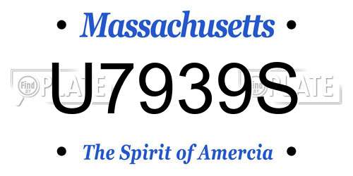 U7939S Massachusetts License Plate