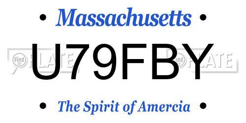 U79FBY Massachusetts License Plate